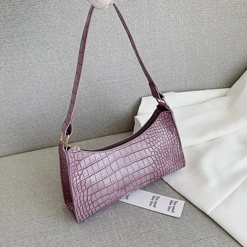 French Style PU Leather Baguette | Simple Underarm Shoulder Purse Luxegan