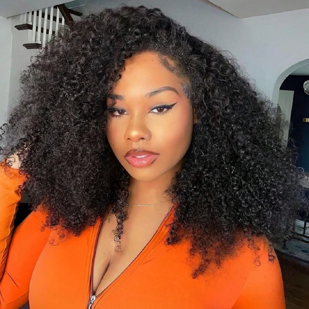 Glueless Half Wig | Malaysian Remy Human Hair | Jerry Curly, Kinky Curly & Kinky Straight Luxegan
