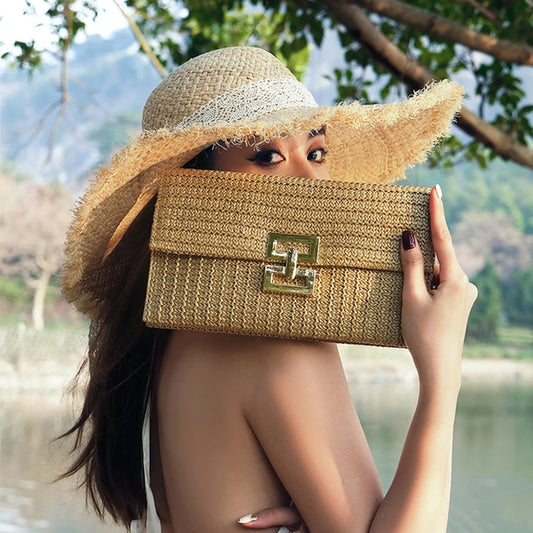 Women's Straw Woven Handbag | Versatile Crochet Tote Purse & Elegant Clutch Luxegan