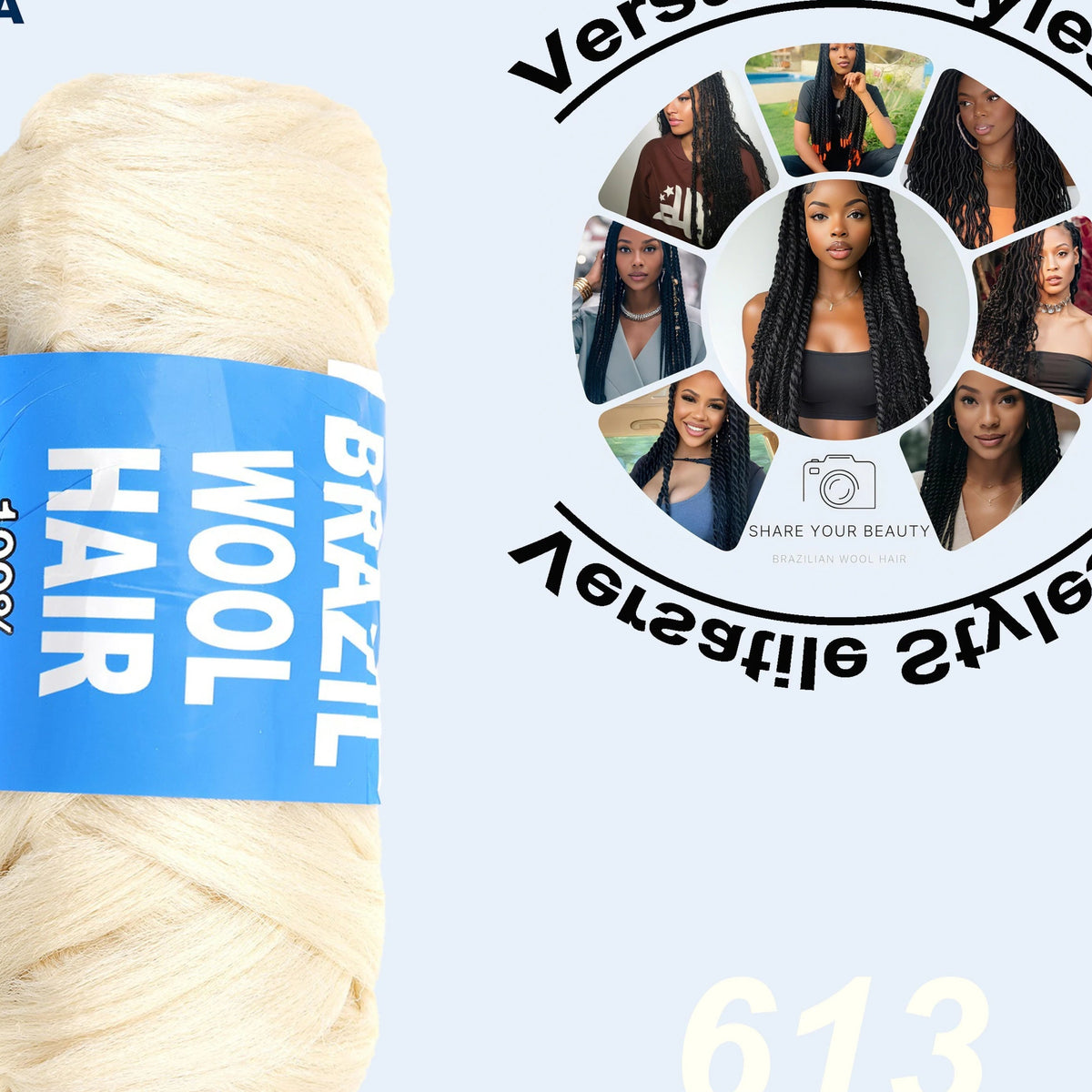 Kinky Curly Braiding Yarn – Acrylic Wool Hair for Crochet, Twists, Faux Locs & Dreadlocks | 14 Colors Luxegan