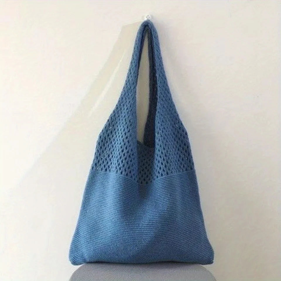 Large Capacity Retro Hollow Crochet Bag | Spacious Interior for Daily Essentials & Ideal for Grocery Shopping or Travel Luxegan