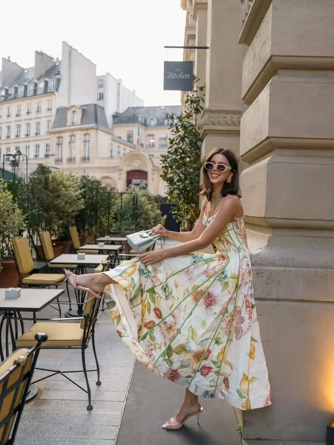 Women's Printed Sleeveless Halter Maxi Dress  | Elegant Waist-Cinching A-Line Vacation Dress | Summer Lady Tie-Dye Ankle-Length Streetwear | Slim Fit Premium All-Season Vestido Luxegan