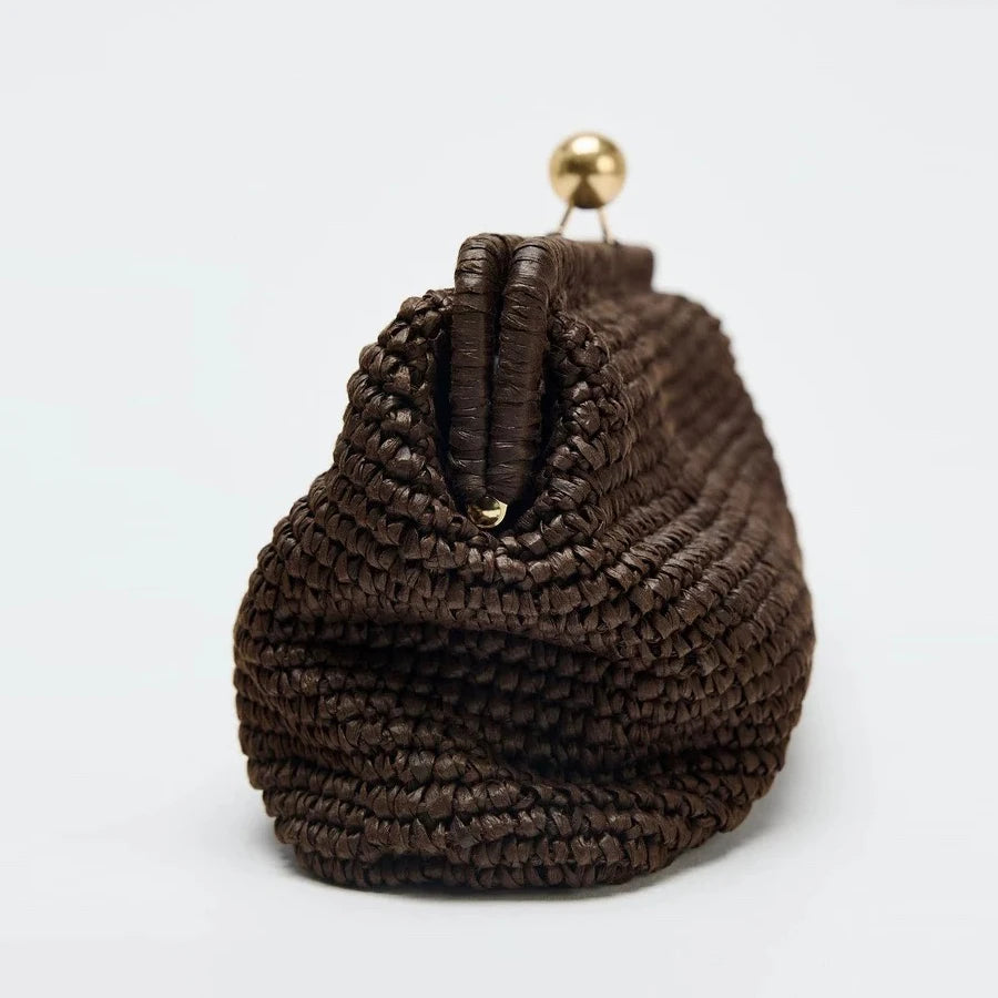 Vintage Shell Straw Shoulder Bag | Sophisticated "Paper Woven" Silhouette | Spring & Summer Versatile Crossbody Bag | "Dignified" High-Performance Single-Strap Essential for Radiant Versatile Styling Luxegan