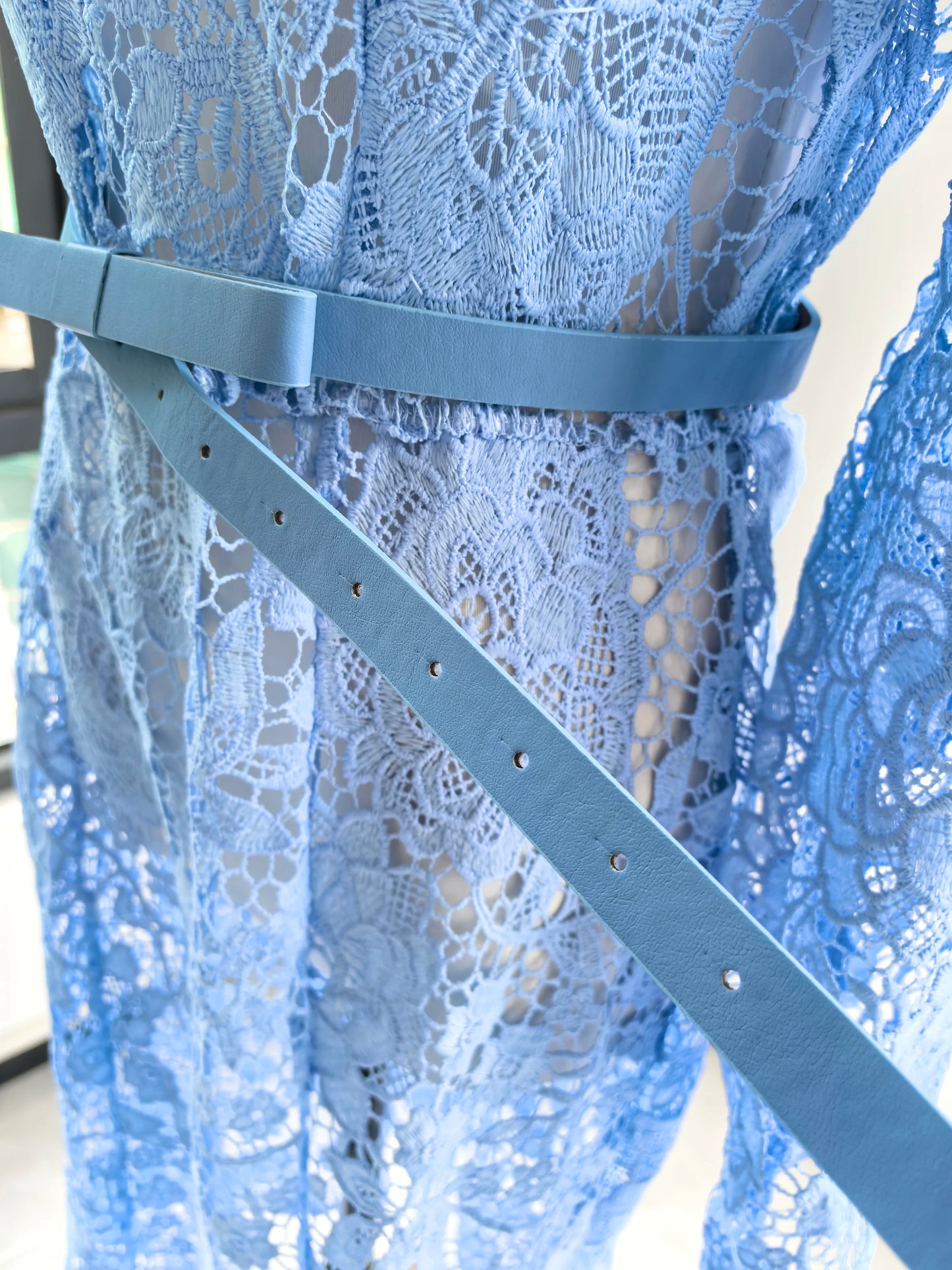 Elegant Embroidered Lace Formal Evening Dress | No Lining Hollow Out Long Sleeve Mermaid Dress | Summer Midi Vestidos with Belted Empire Waist | Slim Fit O-Neck Puff Sleeve Holiday Dress Luxegan