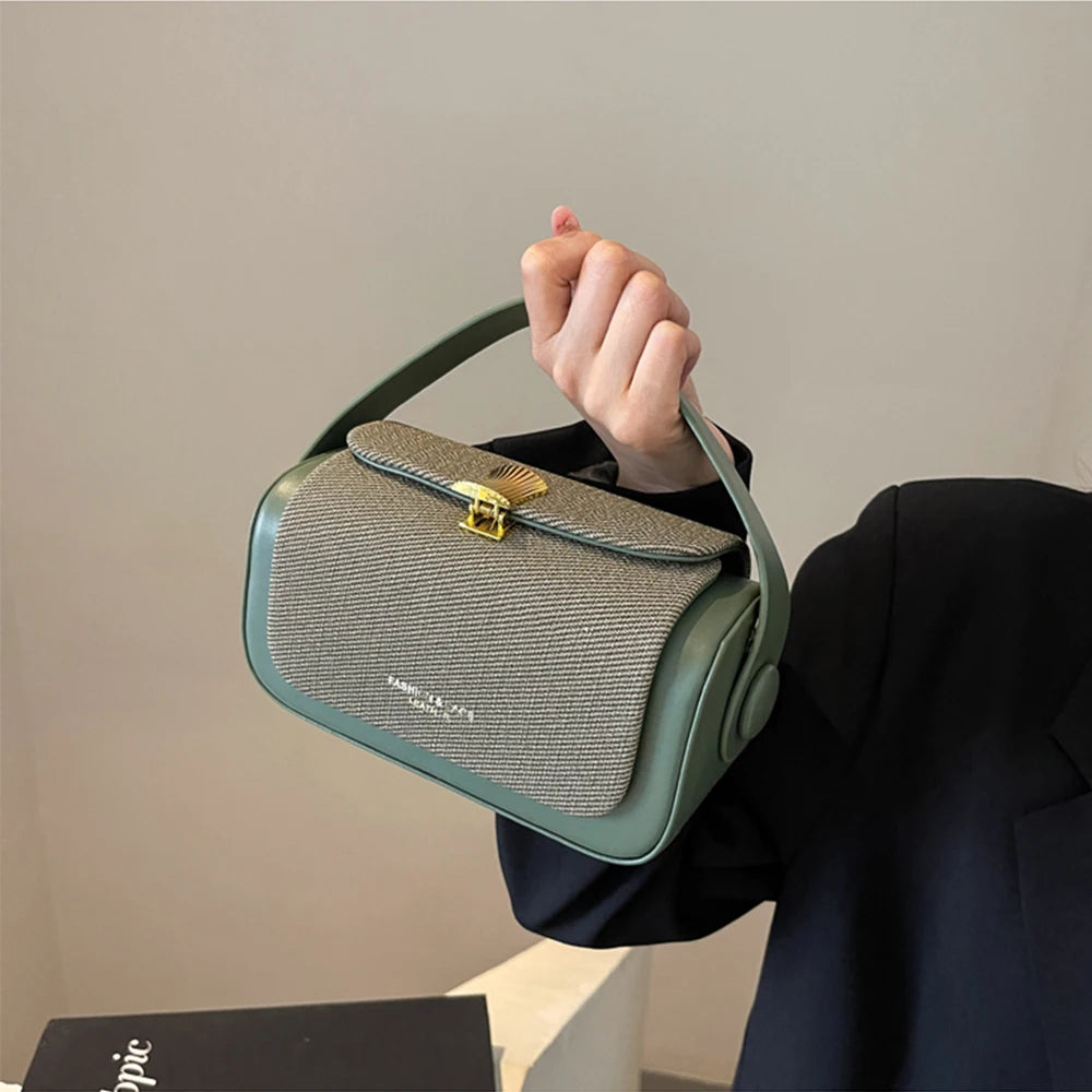High-Grade Sense Women's Small Square Bags | Trendy Classic PU Leather Lady Commuter Shoulder Bag & Short Handle Handbags Luxegan