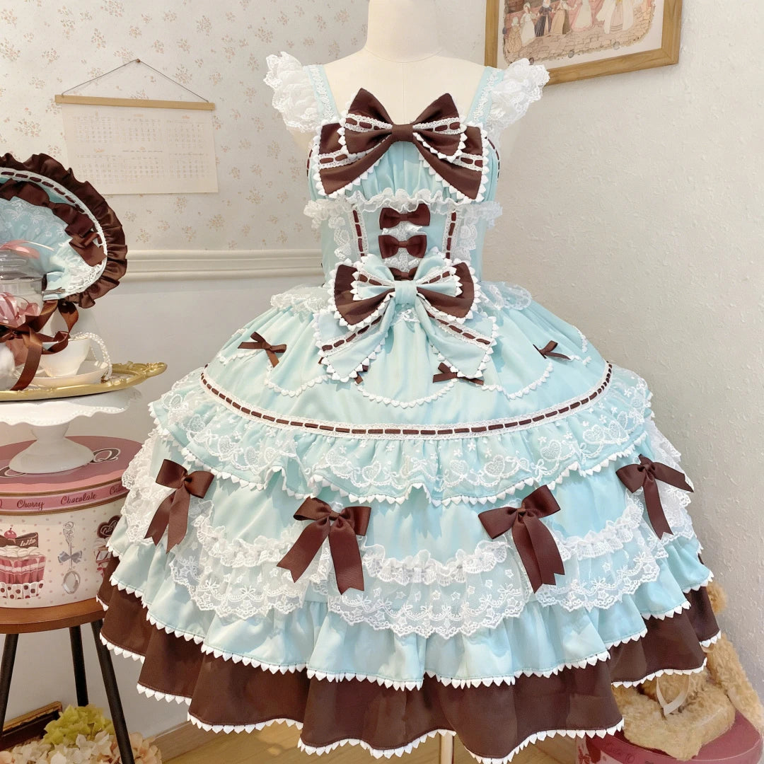 Women's Vintage Sweet Party Dress | Cute Y2k Bandage Birthdays Cake Dress | Elegant O-Neck Slim Fit Mini Dress | Premium Tatting Non-Stretch A-Line Vestido Model HD12215 Luxegan