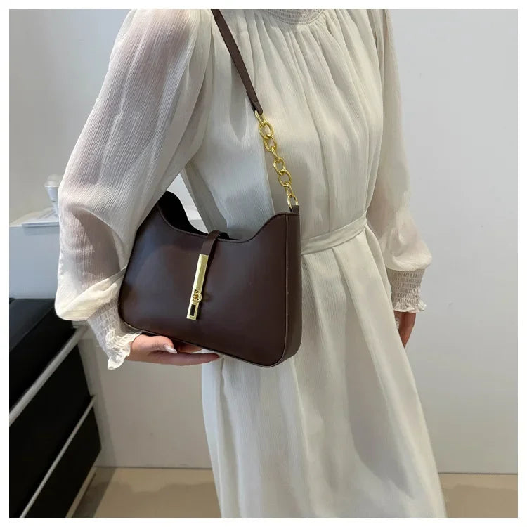 Textured Underarm Bag for Women | Multi-Use Spring Shoulder & Handheld Purse | Niche Fashion Crossbody Daily Accessory Luxegan