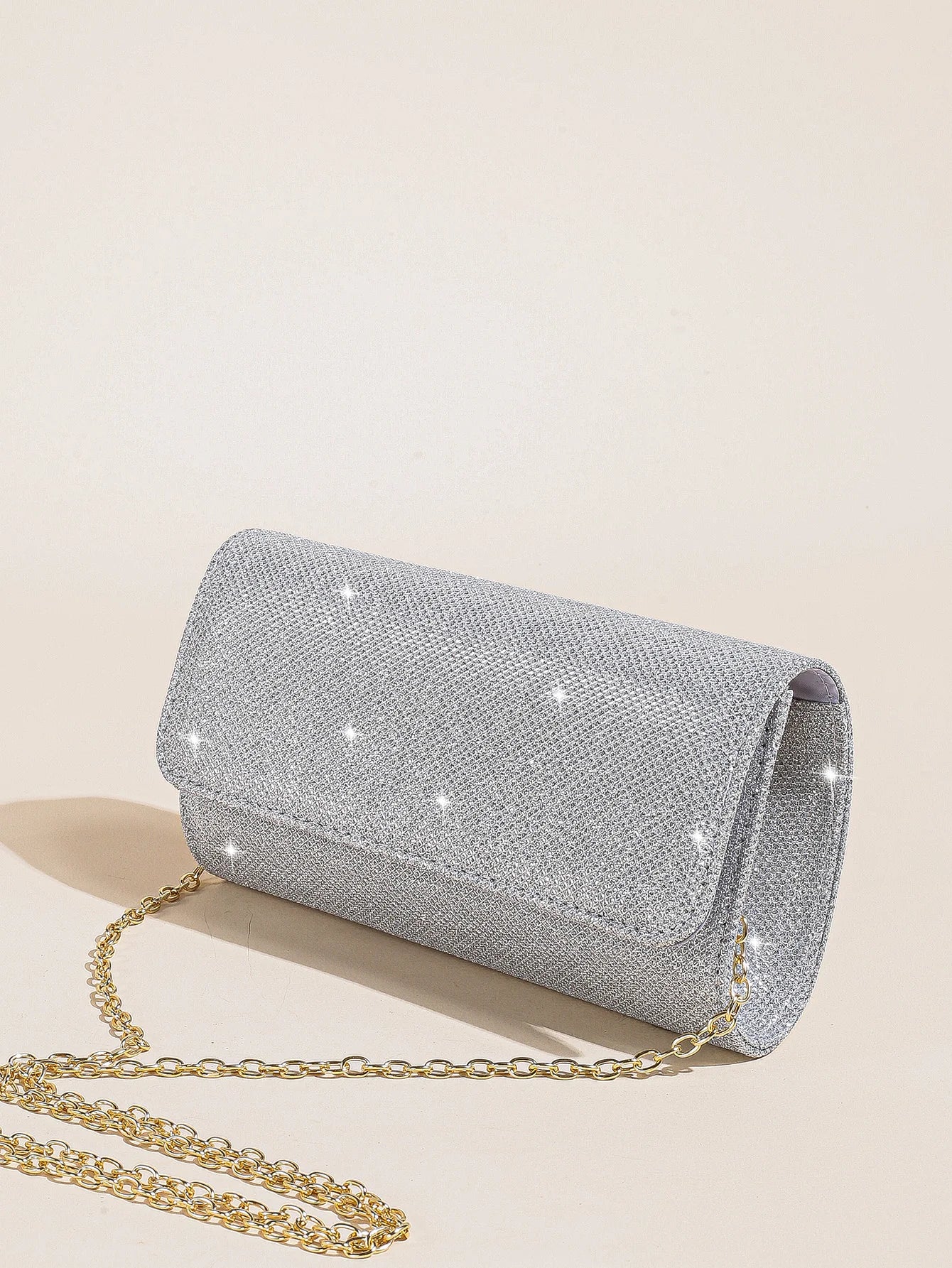 Glitter Evening Bag & Sparkling Clutch Purse | Sophisticated Fold-Over Party Handbag for Women | Elegant Wedding & Formal Occasion Bag | Luxury High-Street Shimmering Social Purse Luxegan