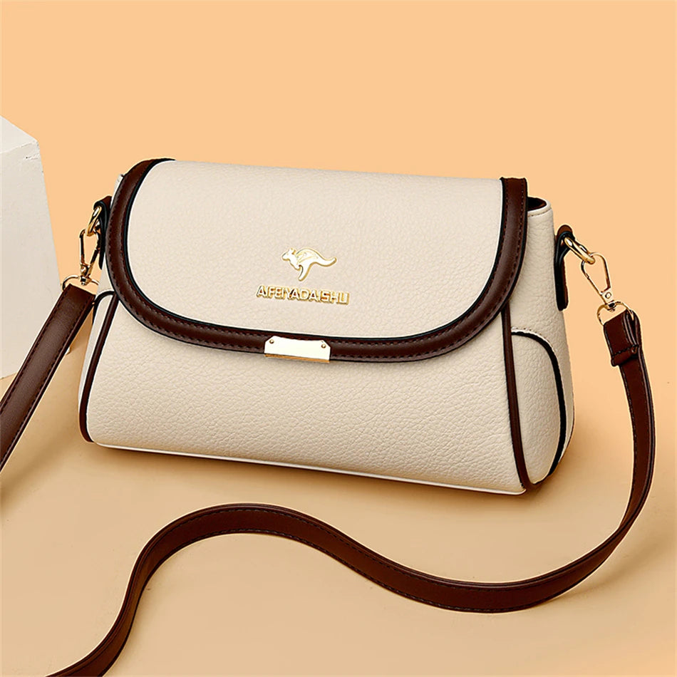 Solid Color High-Quality Leather Small Shoulder Bags | New Messenger Bags with Strap & Designer Crossbody Bag (Sac à Main) Luxegan
