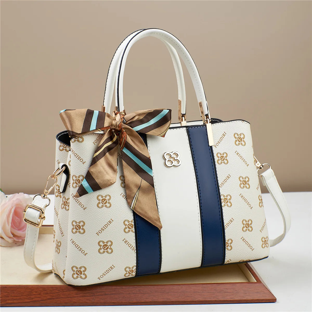 Hard PU Patterned Bucket Handbag | Large Capacity Crossbody Messenger Bag Luxegan
