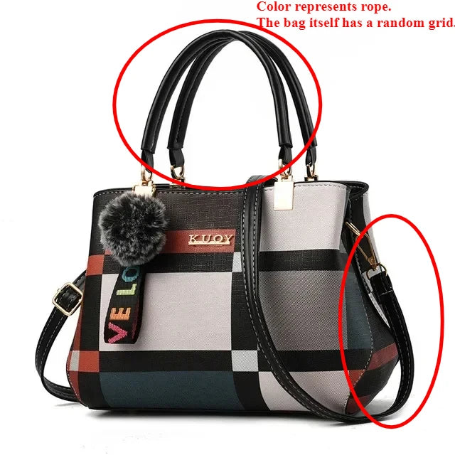 Stitching Wild Messenger Bag | Female Totes Designer Brand Plaid Shoulder Bag & Luxury Handbag Luxegan