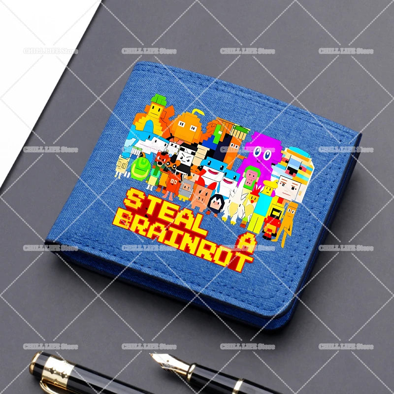 Anime "Six Seven" Brainrot Canvas Wallet | Sophisticated "Multi-Card Slot" Silhouette | High-End Boys Folding Billfold & Card Holder | "Dignified" High-Performance Short Coin Purse for Radiant Versatile Styling Luxegan