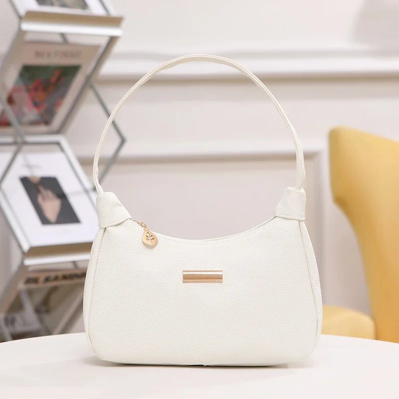 Women's Retro Solid Color PU Leather Handbag | Fashion Shoulder Underarm Casual Hobo Bag for Ladies Luxegan