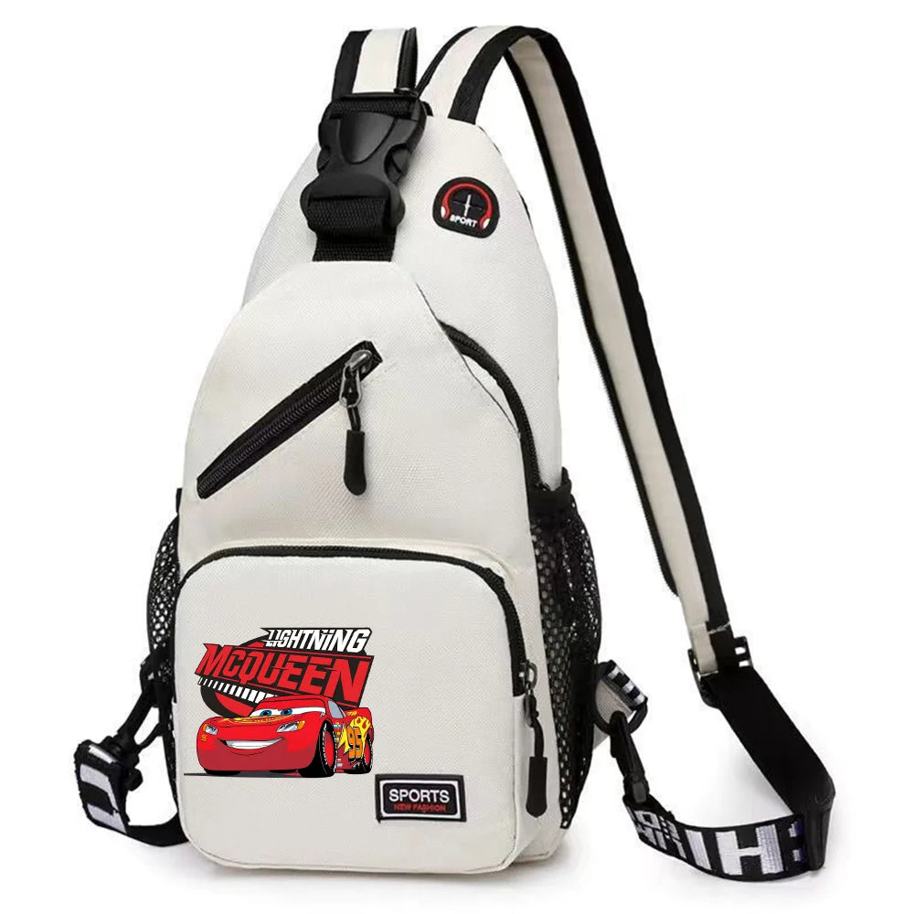 Cars Lightning McQueen Chest Bag Sling Messenger Bag | Crossbody Backpack Travel Sports Bagpack | Men Shoulder Bag Women Rucksacks Luxegan