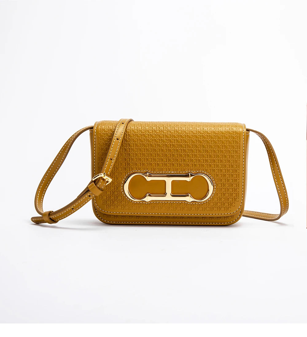 CHCH Women's Crossbody Bag 2024 New Flip Saddle Bag Simple Commuter Small Square Bag