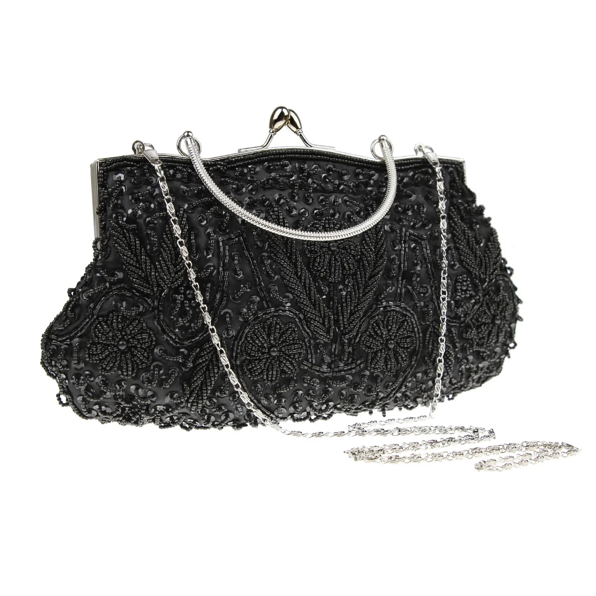 Women’s Retro Beaded Evening Banquet Handbag | Geometric Embroidered Bridal Clutch Purse | Sophisticated Acrylic Hard-Shell Crossbody Bag | Elegant Wedding & Party Satchel with Chain Strap Luxegan