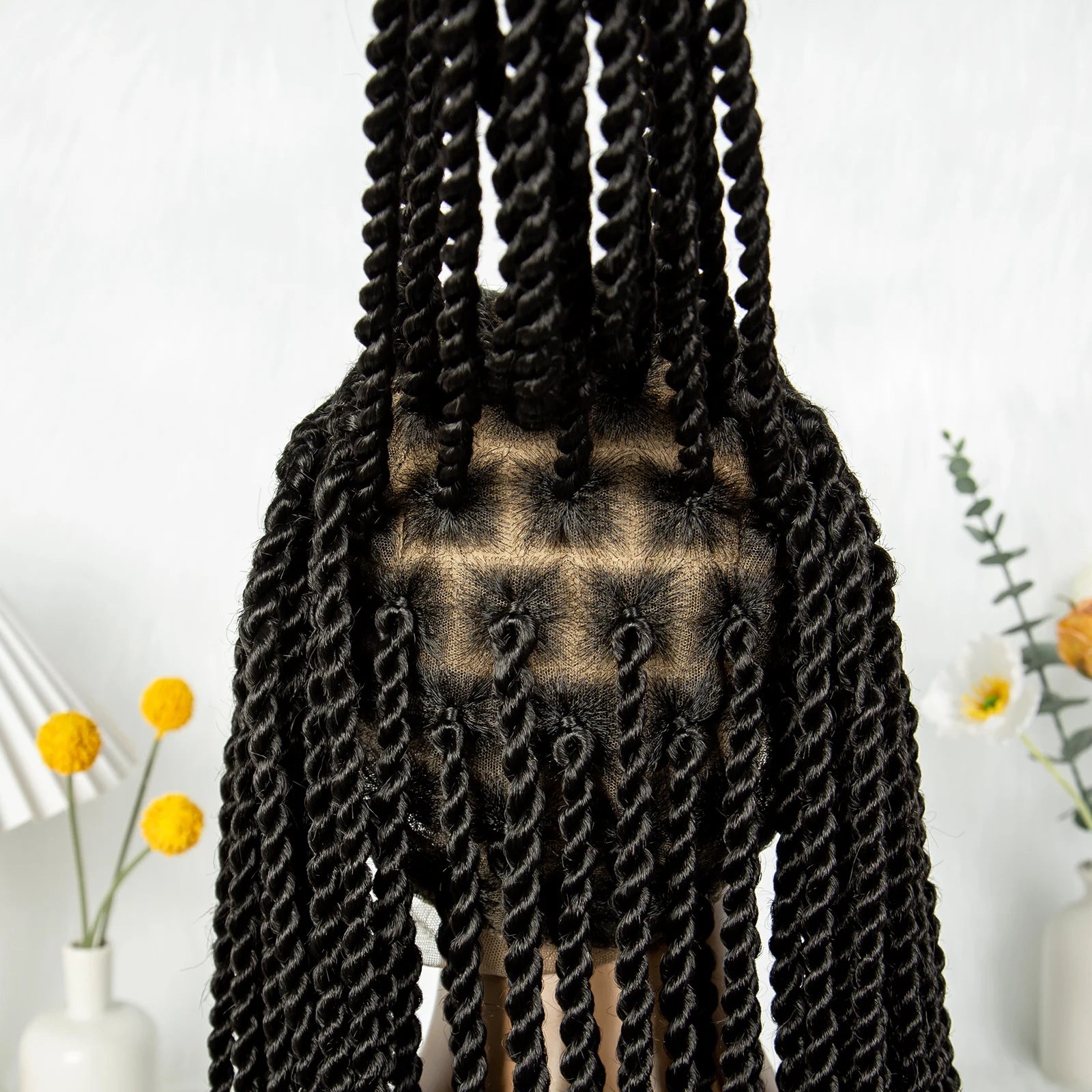  HD Lace Cornrows to Twisted Braids Wig | Full Lace Goddess Style Luxegan