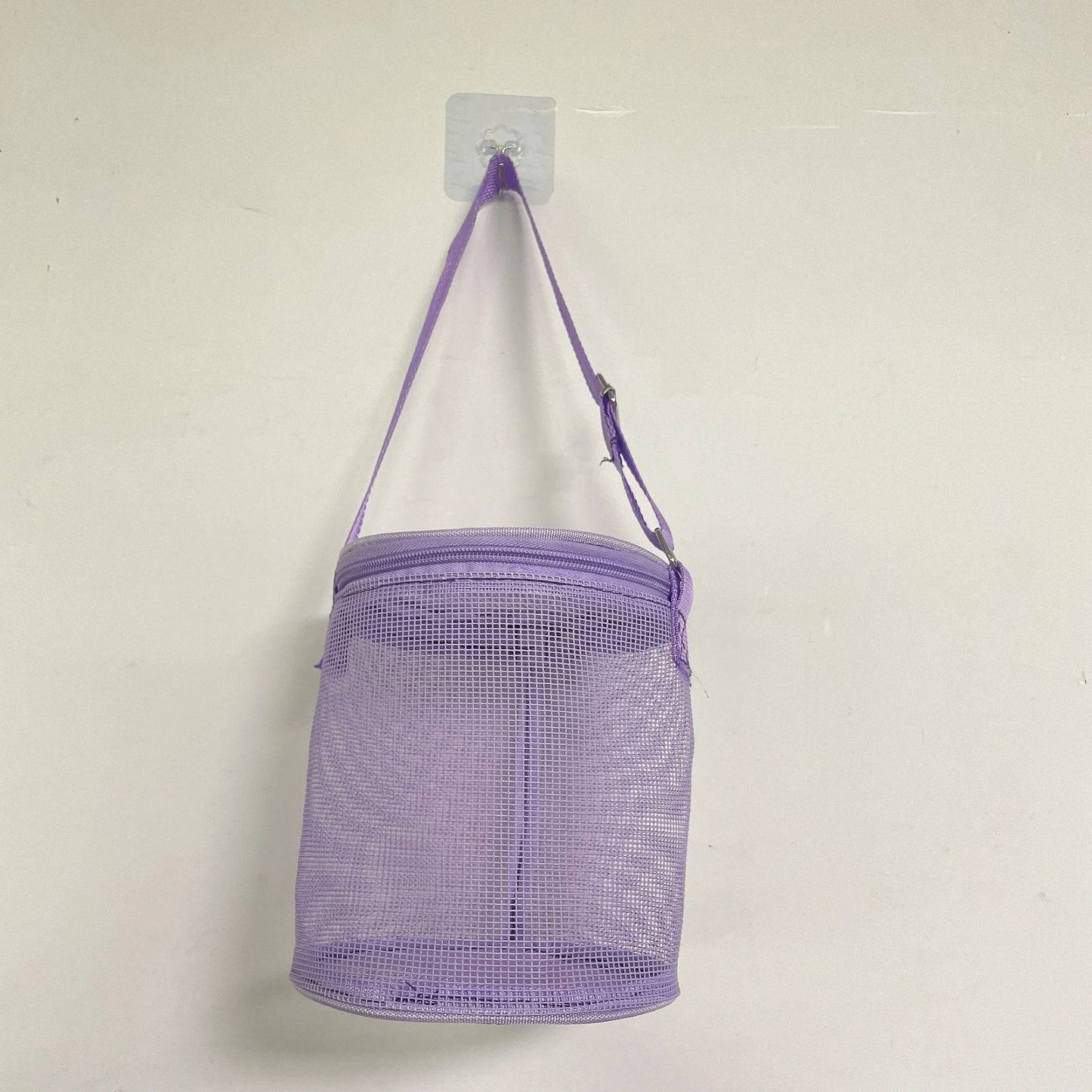Net Yarn Shell Storage Bag | Sophisticated Three-Dimensional Circle Beach Bucket | Elegant Dredging Toy Collection Bag | High-Quality Polyester Mesh Finishing Pouch with "Dignified" Barrel Shape Luxegan