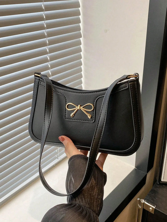 New Autumn/Winter Commuting Shoulder & Under-Arm Bag for Women | Korean Fashion Crossbody Handbag with Bow Decoration Luxegan