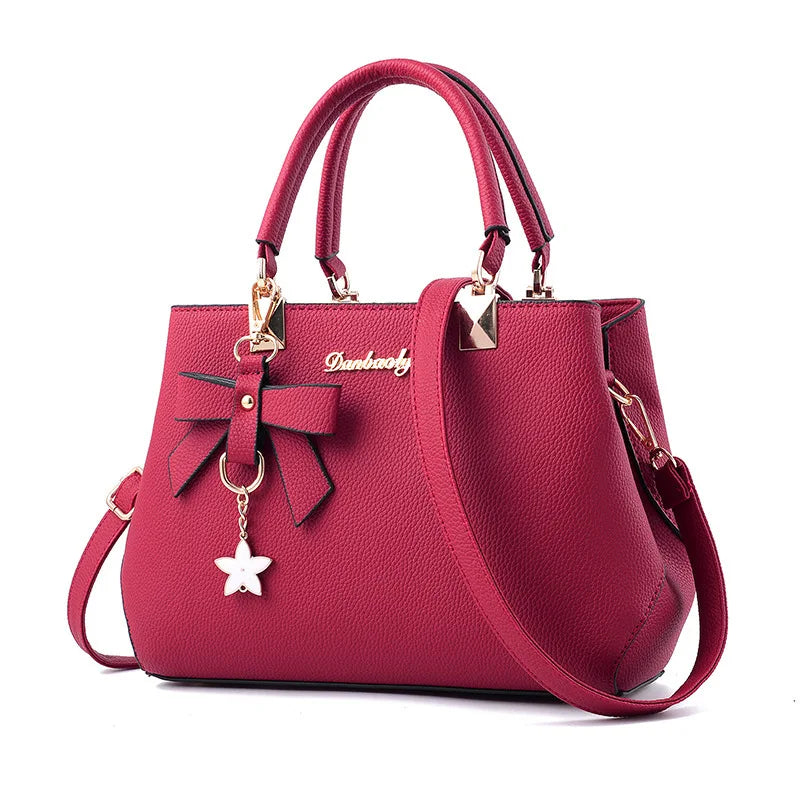 Elegant Women’s Messenger Bag with Flower Pendant | Office Ladies’ Pure Handbag & Satchel - view 10