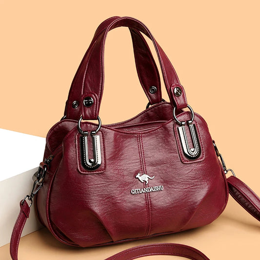 Luxury Handbags 3 Layers | Large Capacity Designer Handbags & Soft Leather Ladies Shoulder Crossbody Bag for Women (Sac) Luxegan