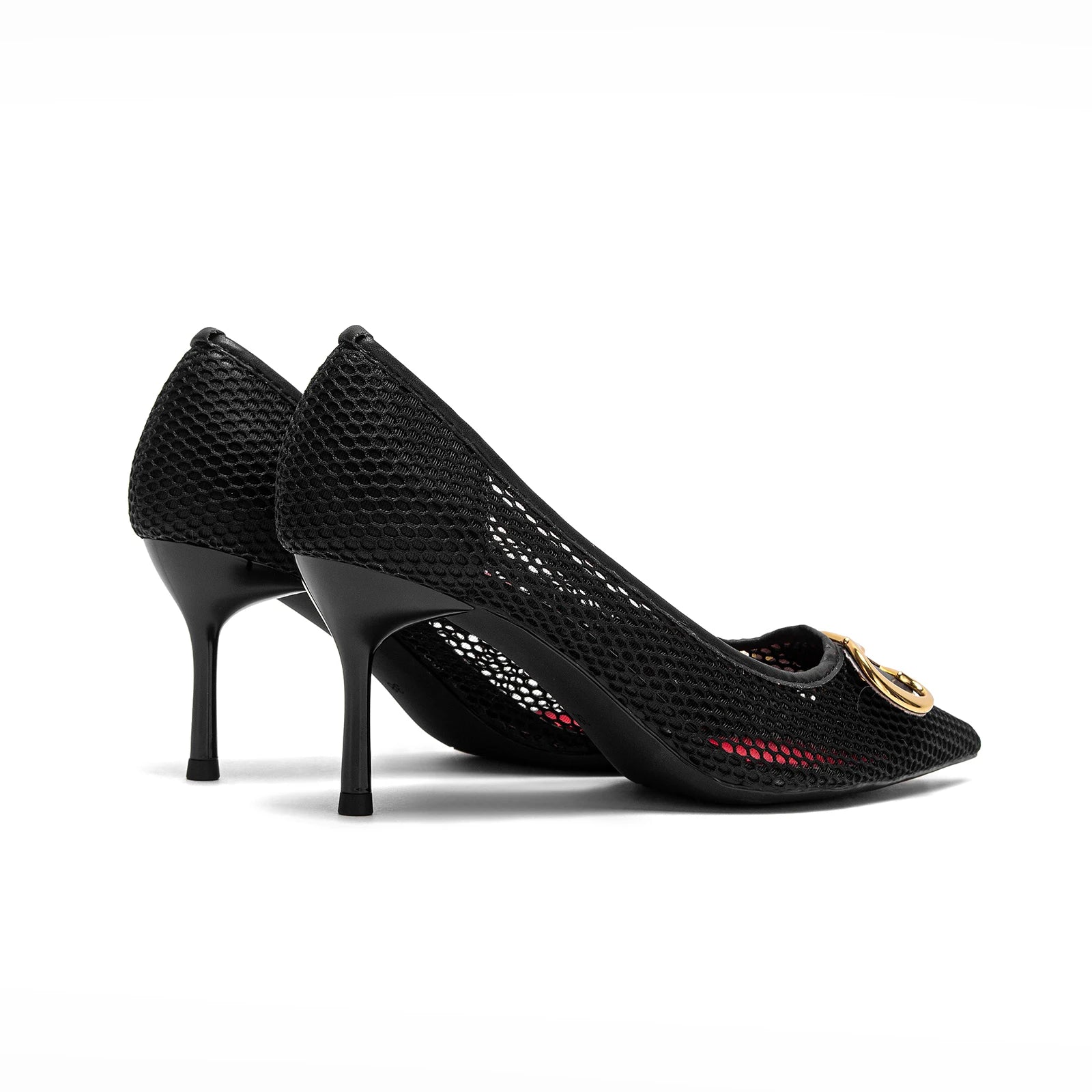 Spring New Hollow Business Pumps | Sophisticated 7cm Red T-Strap Heels | Elegant "Pointed Toe" Canvas Evening Shoes | "Dignified" High-Street Footwear for Radiant Versatile Styling Luxegan
