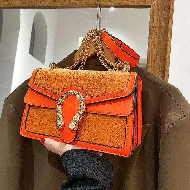 Gold Chain Crossbody Bag | Women's Fashion & Stylish Small Square Bag Luxegan