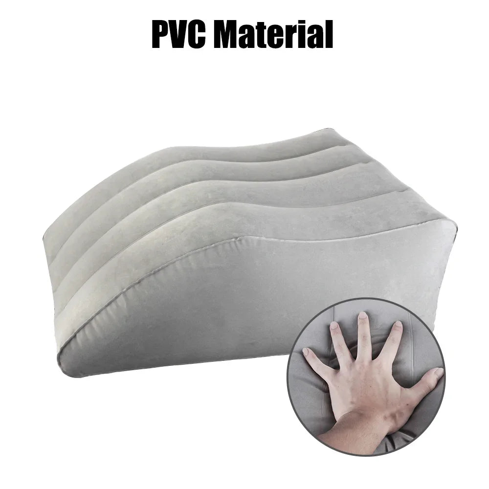 Portable Inflatable Leg Wedge Pillow | Sophisticated "Travel & Camping" Support Silhouette | Elegant PVC Elevation Knee Cushion | "Dignified" High-Performance Bedding Essential for Radiant Versatile Styling Luxegan