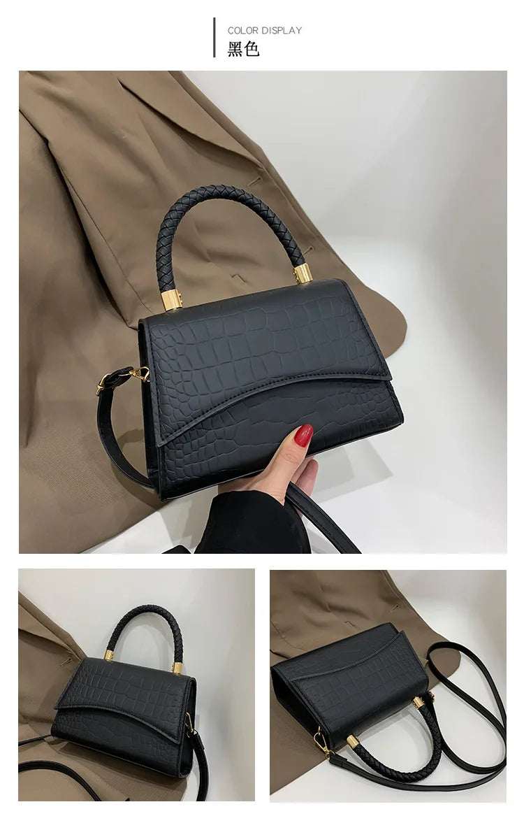 Solid PU Leather Flap Bag | Casual Designer Top Handle & Crossbody Luxegan