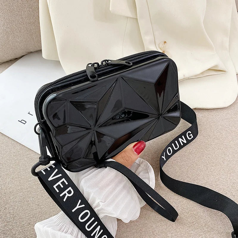 Women's PVC Cosmetic Bag | Travel Suitcase Shaped Wallet & Makeup Organizer Luxegan