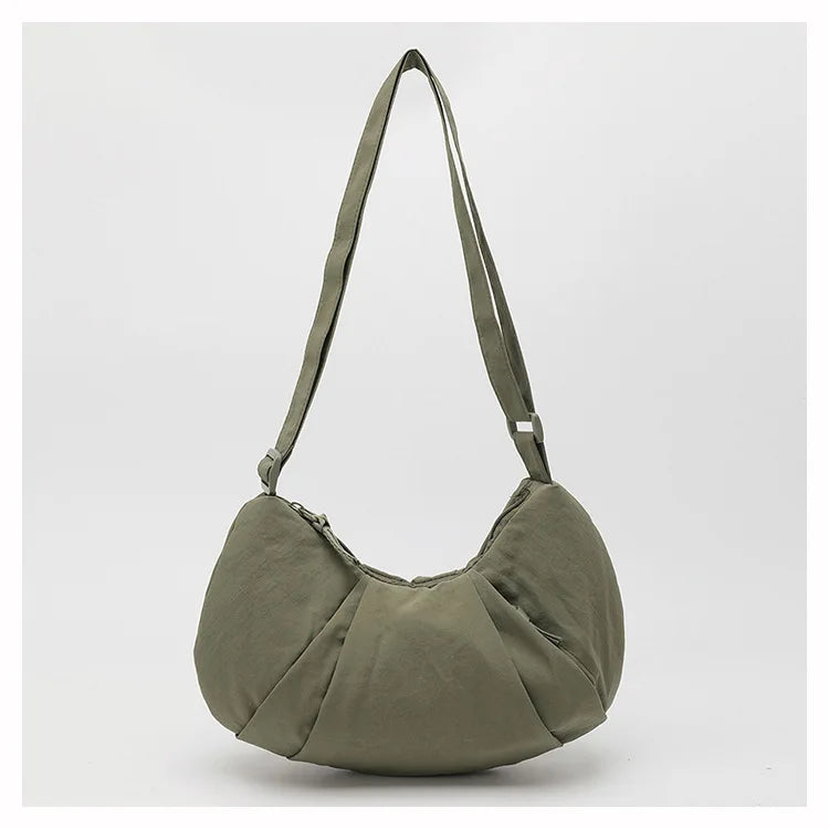 New Large-Capacity Crescent Bag for Women | Trendy Casual Nylon Shoulder & Crossbody Bag (Simple Croissant Style, Commuting) Luxegan