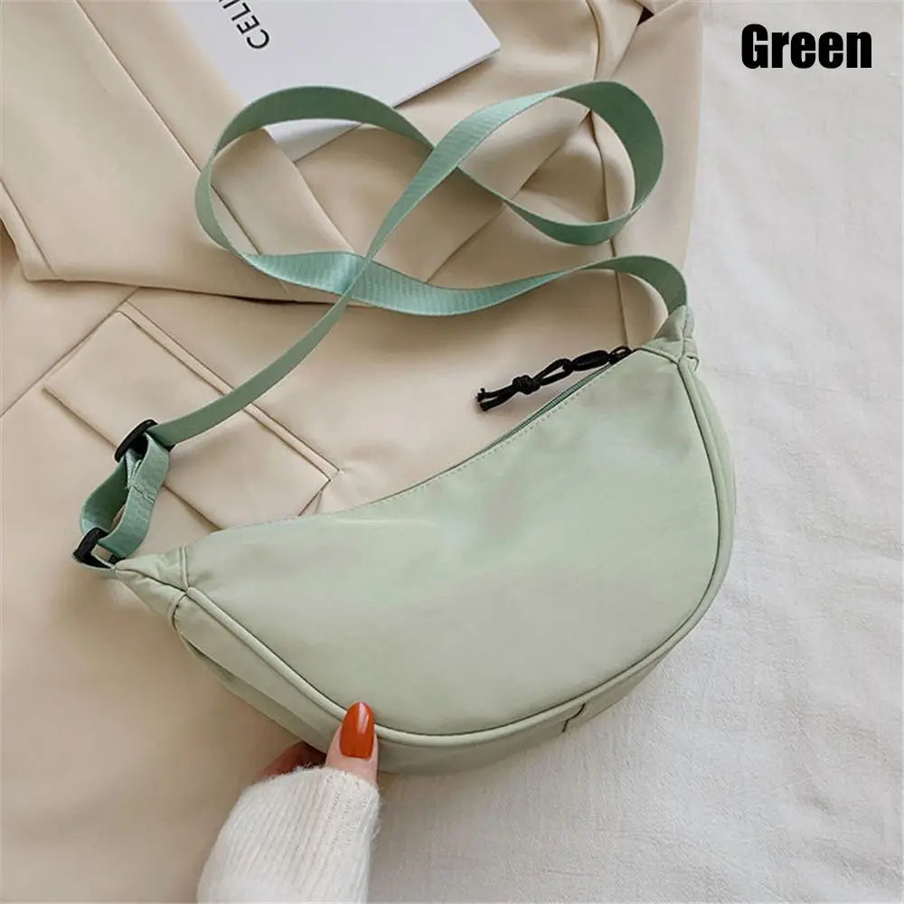Nylon Half-Moon Shoulder Bag | Portable Crossbody & Underarm Bag Luxegan