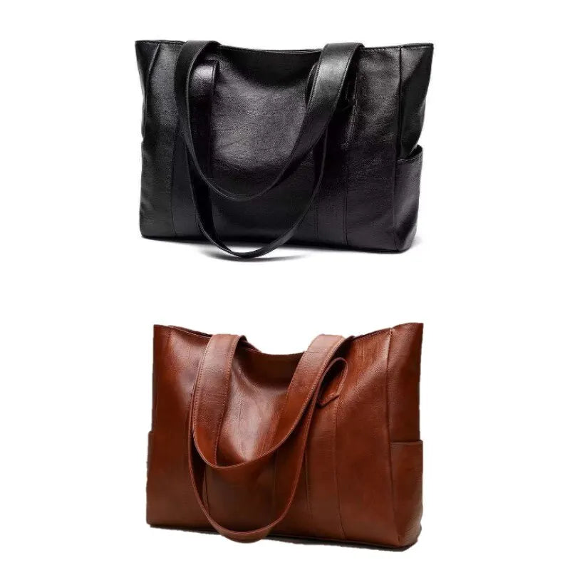 Vintage Large Capacity Tote Bag | Retro Vegan Shoulder Bag & Women's Casual Handbag (For Commute) Luxegan