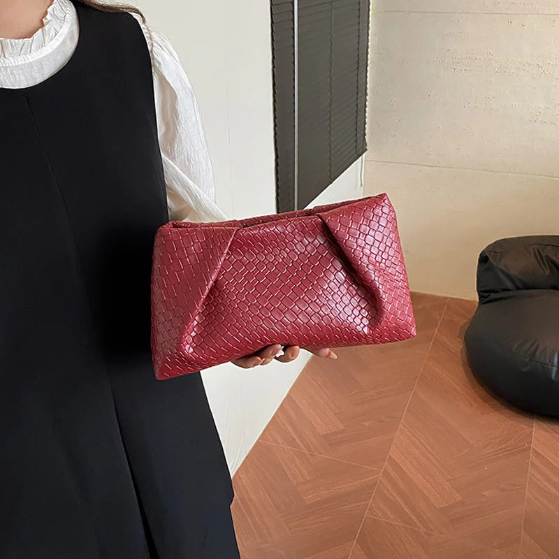 Bolso de mano multifuncional de moda para mujer, cartera de noche con patrón en relieve, gran capacidad, bolsillo para teléfono, monedero de lujo para mujer