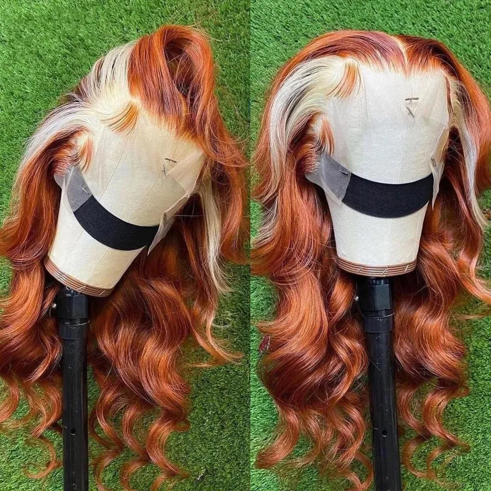 Black and Pink Highlight Body Wave Wig | Sophisticated 13x4 HD Transparent Lace Frontal | Elegant High-Temperature Fiber Glamour | "Dignified" 18–32 Inch Pre-Plucked Glueless Wig for Radiant Versatile Styling Luxegan