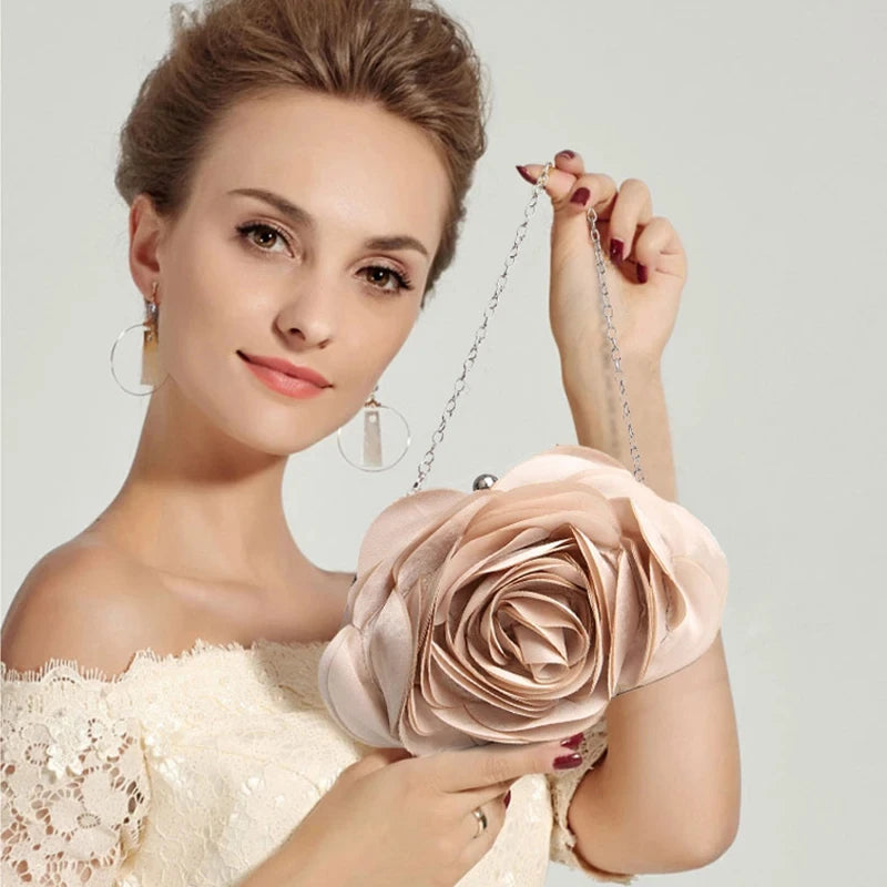 Floral Evening Clutch Bag | Flower Bride Purse & Wedding Handbag Luxegan