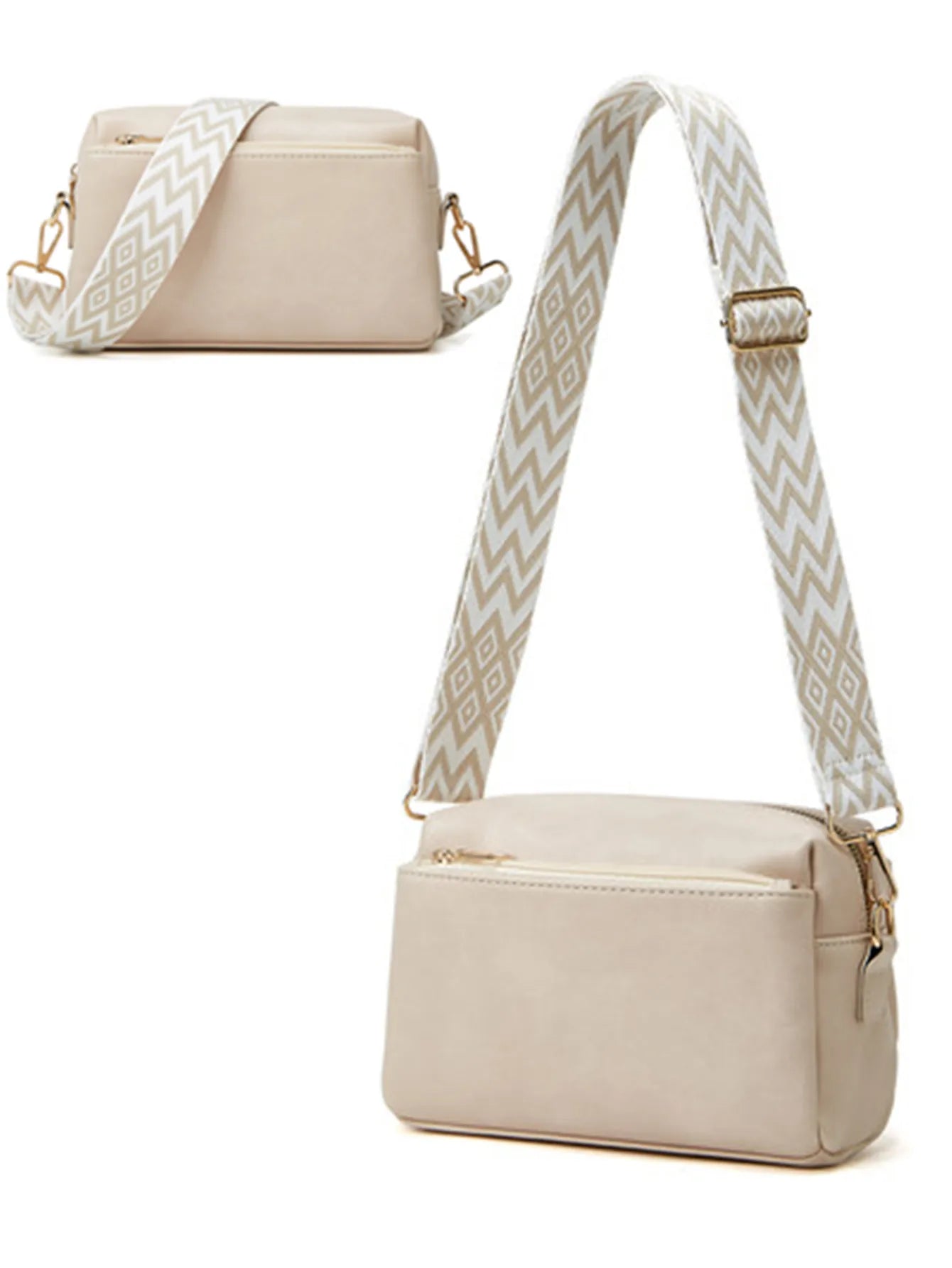 Women’s Multi-Zipper Small Square Bag | Anti-Splashing Water-Resistant Crossbody | Sophisticated Single Shoulder Satchel | Modern PVC & Acrylic Small Utility Handbag (Model 480) Luxegan