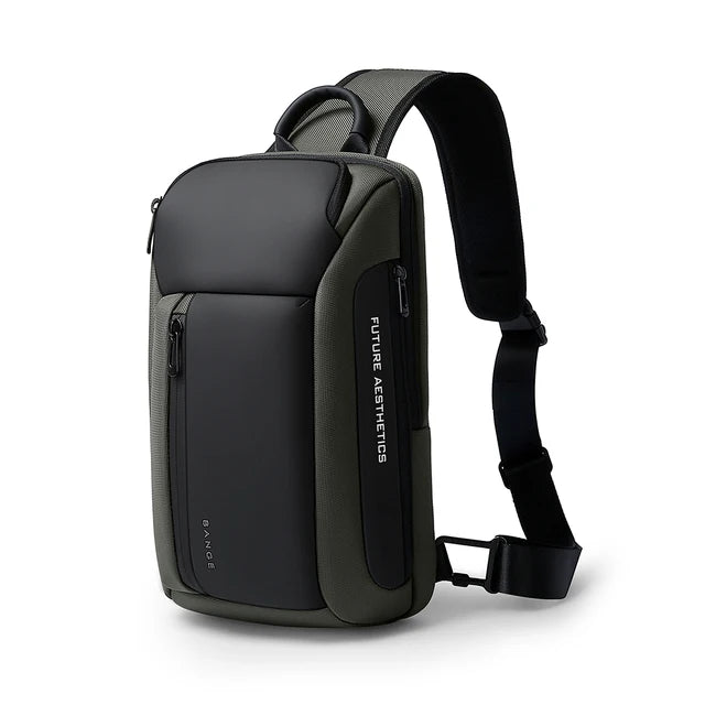 Bange Waterproof Chest Bag | Sophisticated "Box" Silhouette | Large Capacity Casual Shoulder Satchel | "Dignified" High-Performance Oxford Crossbody for Radiant Versatile Styling Luxegan