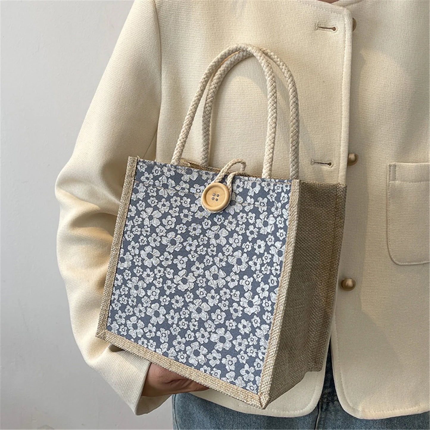 Retro Braided Jute Tote Bag | Large Capacity Shopping & Beach Bag Luxegan