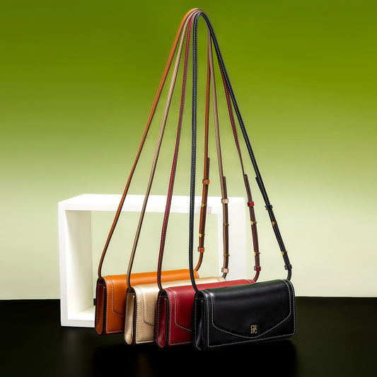 Simple PU Leather Small Square Crossbody | Detachable Strap Wallet Luxegan