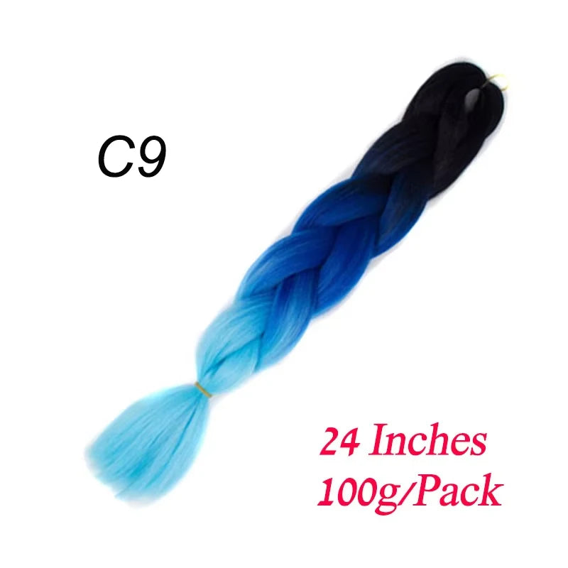 Lihui 24 Inch Pre-Stretched Synthetic Braiding Hair – Kanekalon Jumbo Braid | 100g | 100+ Ombre Colors