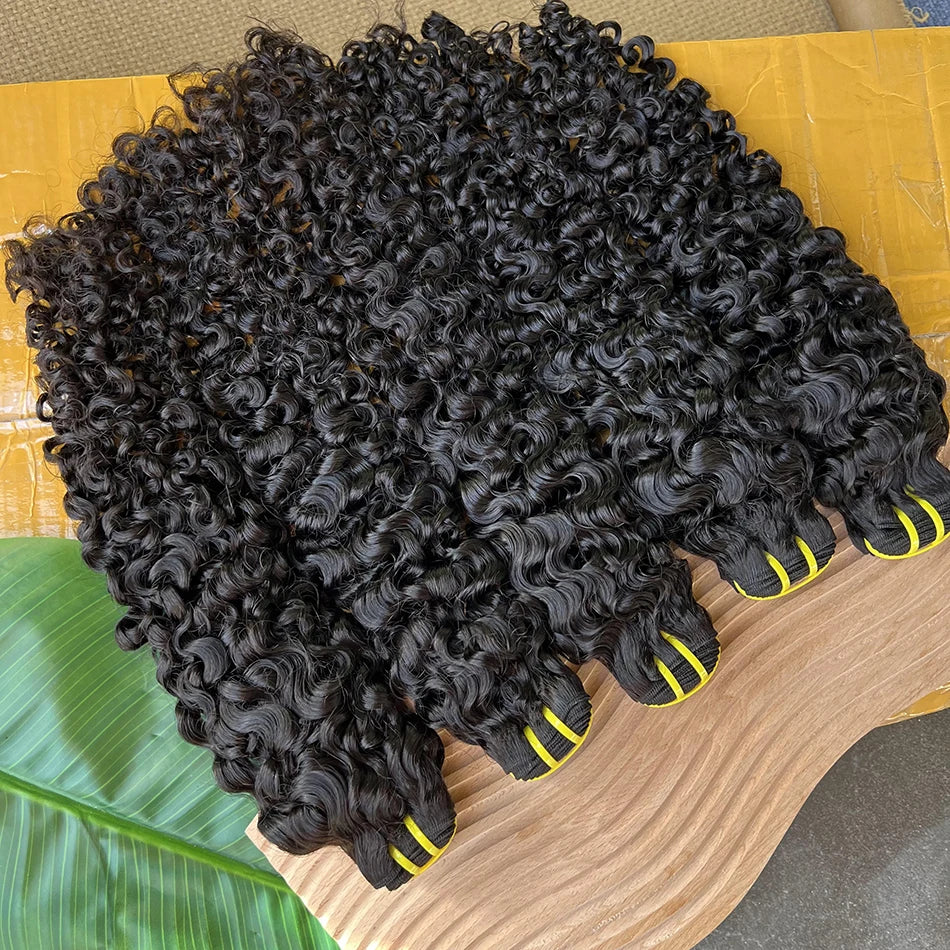 Burmese Curly Human Hair Bundles | 10–30 Inch Weft Extensions Luxegan