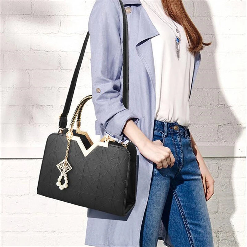 Luxury Design Handbag Women PU Leather Fashion Brand Crossbody Bags | Large Capacity Shoulder Messenger Bag Travel Shopping Totes Luxegan