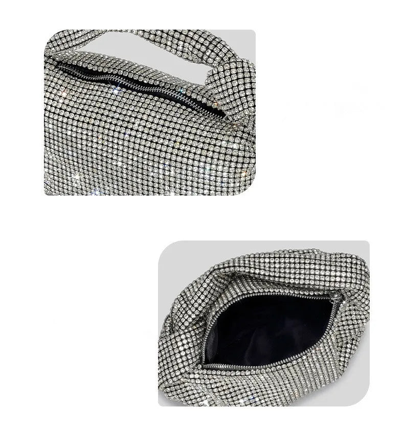 Handle Rhinestones Knot Evening Bag | Crystal Top Handle Bag & Luxury Designer Tote Luxegan