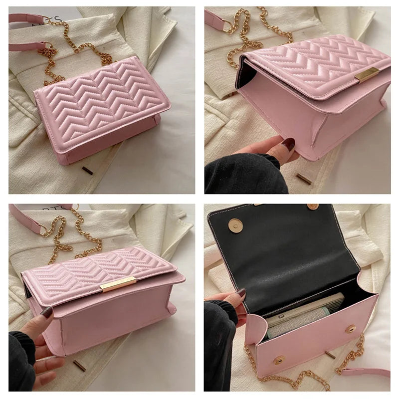 Fashion Striped Women's Shoulder Bag | Chain Strap Crossbody Bag Luxegan