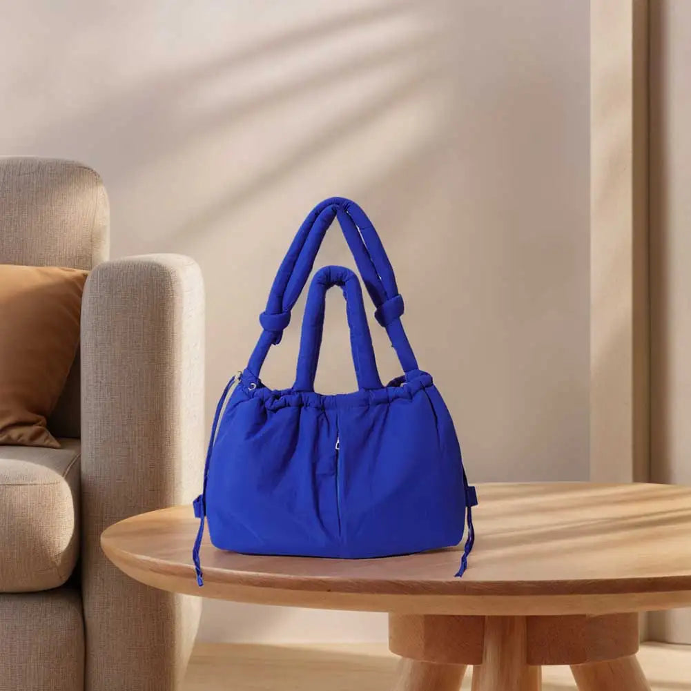 Women's Large Nylon Puffer Tote & Crossbody Bag with Adjustable Strap Luxegan