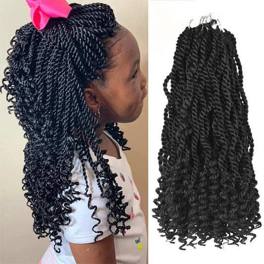 Wavy Senegalese Twist Crochet Hair 12 Inch – Pre-Twisted Boho Crochet Braids for Black Women