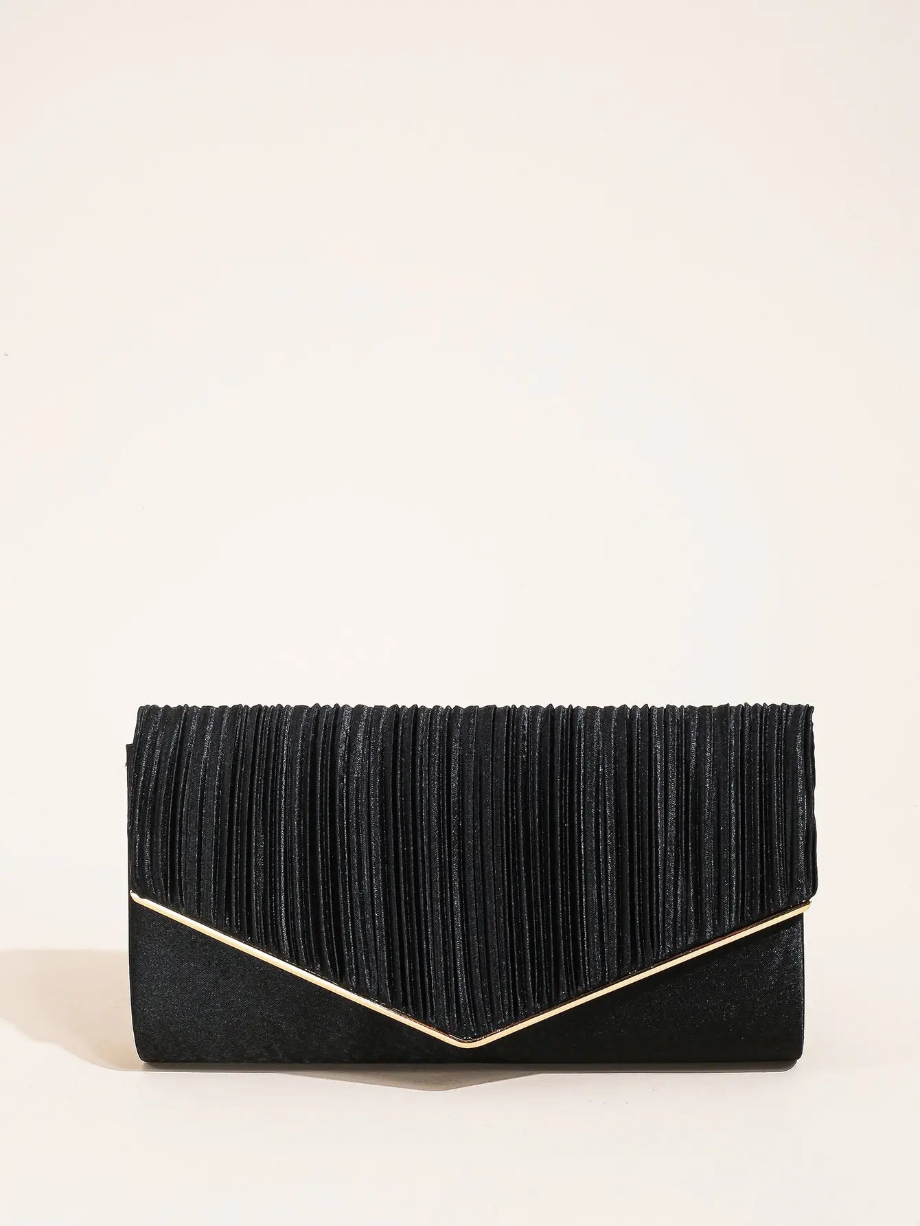 Elegant Pleated Evening Bag | Solid Color Textured Envelope Dinner Bag | Perfect Clutch For Party, Wedding And Banquet Luxegan