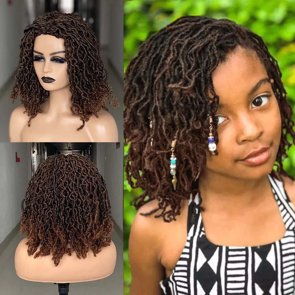 Afro Curly Faux Locs Dreadlock Wig | Crochet Cap | 4 Colours