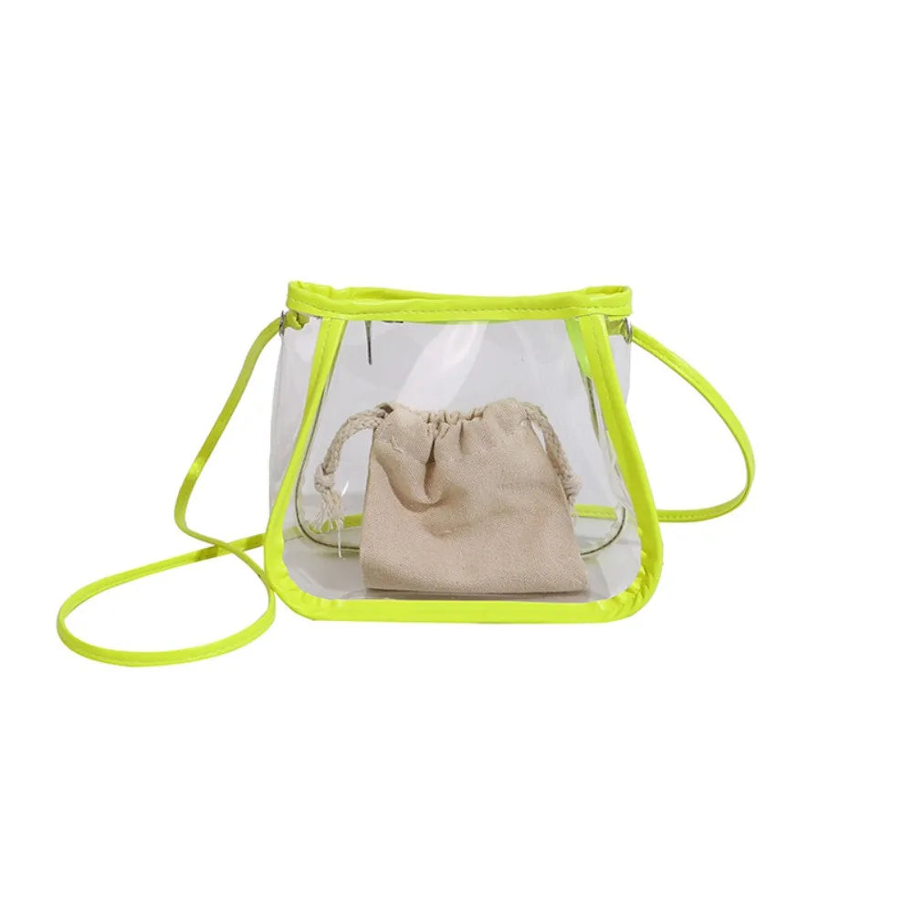 Creative 2-in-1 Clear Crossbody Bag | Portable Waterproof PVC Shoulder Tote (Casual Women's Commuting Bag) Luxegan